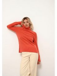 Just Cashmere Kaszmirowy golf "Lexie" w kolorze pomarańczowym rozmiar: S. Pomarańczowe swetry Just Cashmere, s, bez wzorów, z kaszmiru, bez ramiączek. Za 410.45 zł.