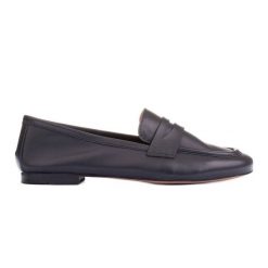 Marco Shoes Loafersy bez podszewki czarne. Czarne baleriny bez wzorów, ze skóry, bez obcasa, bez zapięcia. W wyprzedaży za 379.00 zł.