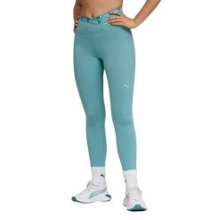Damskie legginsy 7/8 Puma Strong CF. Niebieskie legginsy sportowe Puma, l, bez wzorów, ze skóry, do biegania. Za 217.85 zł.