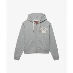 Damska bluza z kapturem zapinana na zamek Superdry Athletic Essential. Szare bluzy z kapturem Superdry, s, bez wzorów, z dzianiny, z kapturem. Za 386.85 zł.