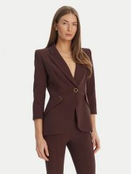 Elisabetta Franchi Marynarka GI-215-61E2-V590 Brązowy Regular Fit. Brązowe marynarki i żakiety Elisabetta Franchi, bez wzorów, z syntetyku, bez ramiączek. Za 2,509.00 zł.