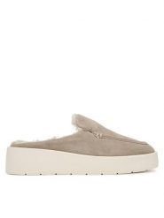 Calvin Klein Klapki Flatform Mule Suede Wl HW0HW03182 Beżowy. Brązowe klapki Calvin Klein, bez wzorów, ze skóry, bez obcasa, bez zapięcia. Za 649.99 zł.