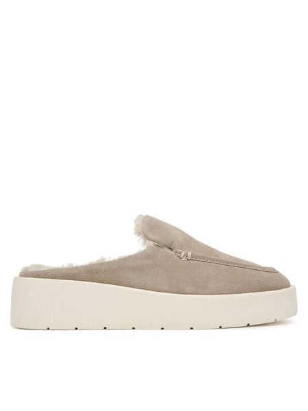Calvin Klein Klapki Flatform Mule Suede Wl HW0HW03182 Beżowy. Brązowe klapki Calvin Klein, bez wzorów, bez obcasa, bez zapięcia. Za 649.99 zł.