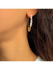 DI GIORGIO Srebrne kolczyki-kreole z perłami rozmiar: onesize. Szare kolczyki DI GIORGIO, z perłą, srebrne. Za 121.99 zł.