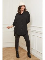 Curvy Lady Koszula w kolorze czarnym rozmiar: 40/42. Czarne koszule Curvy Lady, bez wzorów, klasyczne, bez kołnierzyka, bez ramiączek. Za 110.04 zł.