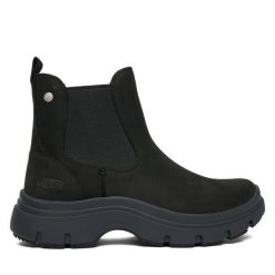 Sztyblety Keen. Czarne botki Keen, bez wzorów, bez obcasa, na płaskiej podeszwie, bez zapięcia. Za 479.99 zł.