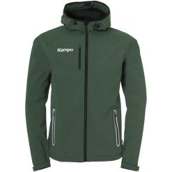 Kurtka softshell Kempa. Czarne kurtki przejściowe sportowe Kempa, s, bez wzorów, z softshellu, bez kaptura, do piłki ręcznej. W wyprzedaży za 406.70 zł.