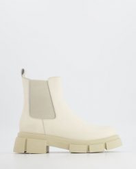BEŻOWE SZTYBLETY 05040037 BEIGE. Brązowe botki Venezia, bez wzorów, ze skóry, bez obcasa, bez zapięcia. Za 259.00 zł.
