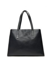 Calvin Klein Torebka Ck Plaque Medium Shopper K60K612782 Czarny. Czarne shopper bag Calvin Klein, bez wzorów, ze skóry, bez dodatków. Za 379.99 zł.