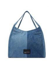 Karl Lagerfeld Jeans Torebka B1W50007 Niebieski. Niebieskie shopper bag Karl Lagerfeld Jeans, bez wzorów, z jeansu, bez dodatków. Za 429.99 zł.
