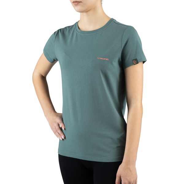 T-shirt damski VIKING Harvi Bamboo. Niebieskie t-shirty Viking, xs, bez wzorów, sportowe, bez kołnierzyka, bez ramiączek. Za 107.59 zł.