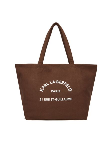 KARL LAGERFELD Torebka A1W50006 Brązowy. Brązowe shopper bag KARL LAGERFELD, bez wzorów, z materiału, bez dodatków. Za 339.99 zł.