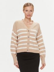 Guess Kardigan W4RR56 Z37L1 Beżowy Regular Fit. Brązowe swetry Guess, l, z aplikacjami, z bawełny, bez ramiączek. Za 269.99 zł.