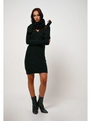 AUTHENTIC CASHMERE Kaszmirowa sukienka "Capelet" w kolorze ciemnozielonym rozmiar: M. Zielone sukienki AUTHENTIC CASHMERE, m, bez wzorów, z kaszmiru, bez kołnierzyka, bez ramiączek, mini. Za 396.88 zł.