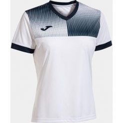 Damskie T-shirt Joma Eco Supernova - Biały i niebieski - Rozmiar L. Białe t-shirty Joma, l, bez wzorów, z poliesteru, sportowe, bez kołnierzyka, bez ramiączek. Za 176.99 zł.