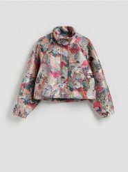 Wzorzysta kurtka - wielobarwny. Kurtki Reserved, l, bez wzorów, z tkaniny, bez kaptura. Za 259.99 zł.