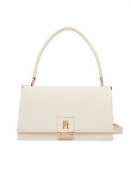 Tommy Hilfiger Torebka Th Monogram Pebble Grain Crossbody Bag AW0AW17216 Écru. Białe torebki klasyczne Tommy Hilfiger, bez wzorów, ze skóry, bez dodatków. Za 649.99 zł.