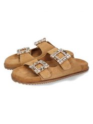 MELVIN & HAMILTON Skórzane klapki "Eve 1" w kolorze jasnobrązowym rozmiar: 42. Brązowe klapki Melvin & Hamilton, bez wzorów, ze skóry, klasyczne, z otwartym noskiem, bez obcasa, bez zapięcia. Za 304.99 zł.