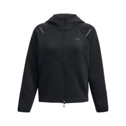 Damska bluza dresowa zapinana na zamek Under Armour Unstoppable Fleece. Czarne bluzy Under Armour, bez wzorów, z dresówki, sportowe, bez ramiączek, bez kaptura. Za 474.00 zł.