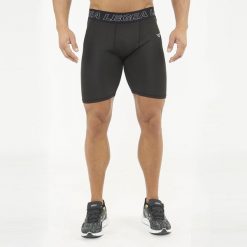 Termiczne spodenki treningowe IRONBOY. Czarne szorty sportowe LEGEA, bez wzorów, z bawełny, na fitness i siłownię. Za 68.00 zł.