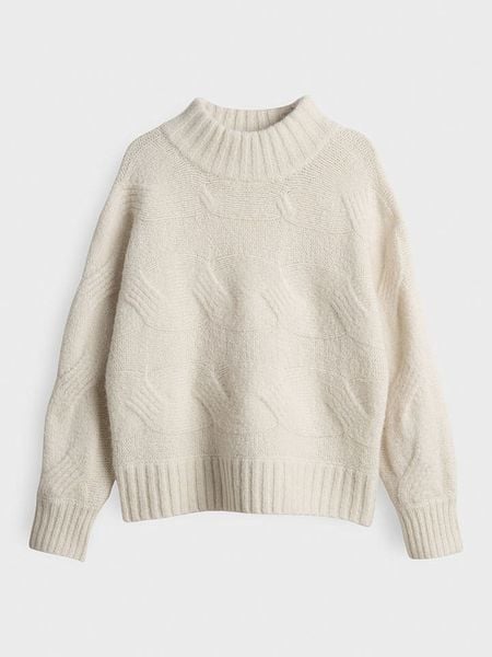 OPUS Sweter "Portree" w kolorze kremowym rozmiar: 40. Brązowe swetry Opus, bez wzorów, z wełny, bez ramiączek. Za 210.81 zł.