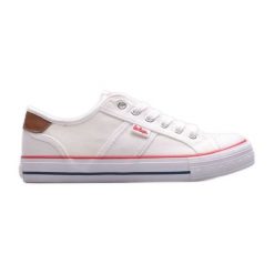 Trampki Lee Cooper LCW-22-31-0862L białe. Białe trampki bez wzorów, z materiału, klasyczne, bez zapięcia. Za 188.98 zł.