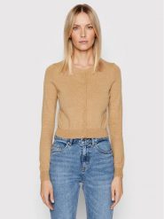 Brave Soul Kardigan LK-248KENCROPC Beżowy Regular Fit. Brązowe swetry Brave Soul, l, bez wzorów, z bawełny, bez ramiączek. Za 99.99 zł.