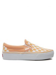 Vans Tenisówki Classic Slip On Platform VN00018EAAS1 Beżowy. Brązowe trampki Vans, bez wzorów, z materiału, bez zapięcia. Za 209.99 zł.
