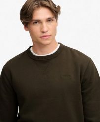 Superdry Bluza Essential Stacked Logo Crew — 60% bawełna organiczna, 40%. Szare bluzy Superdry, s, bez wzorów, z bawełny, klasyczne, bez ramiączek, bez kaptura. Za 355.05 zł.
