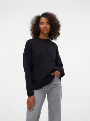 Vero Moda Sweter w kolorze czarnym rozmiar: M. Czarne swetry Vero Moda, m, bez wzorów, z wełny, bez ramiączek. Za 122.96 zł.