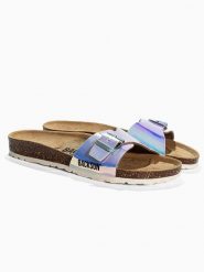 BACKSUN Skórzane klapki "Trente" ze wzorem rozmiar: 40. Klapki Backsun, bez wzorów, z materiału, klasyczne, z otwartym noskiem, bez obcasa, bez zapięcia. Za 121.45 zł.