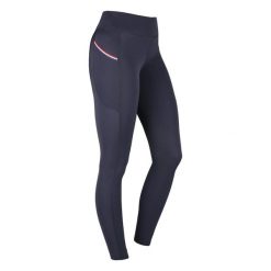 Damskie legginsy jeździeckie z pełną przyczepnością HORKA KNHS. Niebieskie legginsy Horka, bez wzorów, z gumy. Za 425.50 zł.