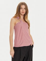 Motivi Top G242W003241N Różowy Slim Fit. Czerwone topy Motivi, bez wzorów, z syntetyku, bez kołnierzyka, bez ramiączek. Za 159.99 zł.
