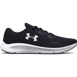 Obuwie Sportowe Damskie Under Armour Charged Pursuit 3 Czarny. Czarne buty do biegania Under Armour, bez wzorów, bez zapięcia, do biegania. Za 274.75 zł.