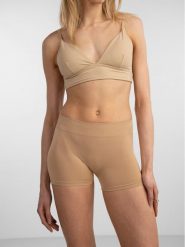 Pieces Szorty materiałowe 17065440 Beżowy Slim Fit. Brązowe szorty Pieces, bez wzorów, z materiału. Za 49.99 zł.