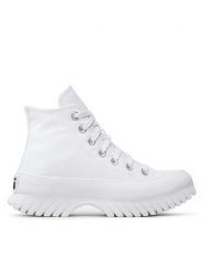 Converse Trampki Chuck Taylor All Star Lugged 2.0 Hi A00871C Biały. Białe trampki Converse, bez wzorów, z materiału, retro, bez zapięcia. Za 269.99 zł.