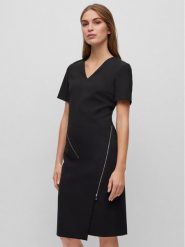 Boss Sukienka codzienna 50496099 Czarny Slim Fit. Czarne sukienki Boss, na co dzień, bez wzorów, z wiskozy, bez kołnierzyka, bez ramiączek, proste. Za 939.99 zł.