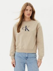 Calvin Klein Jeans Bluza LV047B234G Beżowy Relaxed Fit. Brązowe bluzy Calvin Klein Jeans, xs, bez wzorów, z bawełny, bez kaptura. Za 309.99 zł.