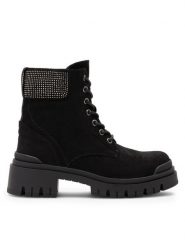 DeeZee Botki PIA H25331-1 Czarny. Czarne botki DeeZee, bez wzorów, z materiału, bez obcasa, na płaskiej podeszwie, bez zapięcia. Za 125.99 zł.