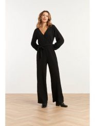 Smashed Lemon Kombinezon w kolorze czarnym rozmiar: XS. Czarne kombinezony Smashed Lemon, xs, z aplikacjami, z tkaniny, bez kołnierzyka, bez ramiączek. Za 143.99 zł.