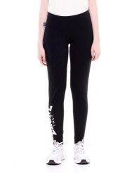 Legginsy damskie basic z dużym logo. Czarne legginsy LEONE 1947 APPAREL, bez wzorów, z bawełny, sportowe. Za 63.11 zł.