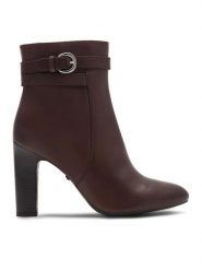 Gino Rossi Botki HESTIA-110439 Brązowy. Brązowe botki Gino Rossi, bez wzorów, ze skóry, bez obcasa, na słupku, bez zapięcia. Za 279.99 zł.