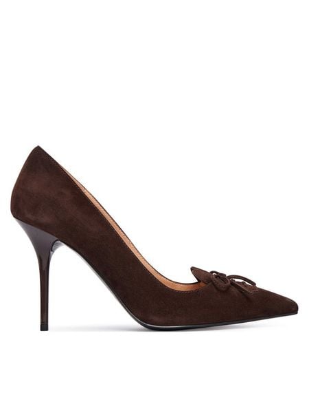LOVE MOSCHINO Szpilki JA10449G0NJA0313 Brązowy. Brązowe szpilki Love Moschino, bez wzorów, ze skóry, bez obcasa, na szpilce, bez zapięcia. Za 849.99 zł.