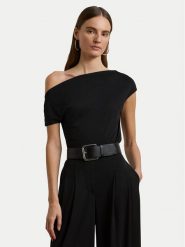 LAUREN RALPH LAUREN Bluzka 200963913002 Czarny Slim Fit. Czarne bluzki Lauren Ralph Lauren, xxl, bez wzorów, z syntetyku, bez kołnierzyka, bez ramiączek. Za 319.99 zł.