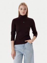 Calvin Klein Jeans Golf LV047D203G Brązowy Slim Fit. Brązowe swetry Calvin Klein Jeans, l, bez wzorów, z bawełny, bez ramiączek. Za 209.99 zł.