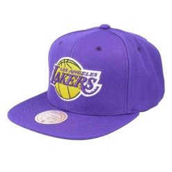 Czapka Z Daszkiem Snapback Los Angeles Lakers. Fioletowe czapki z daszkiem Mitchell & Ness, bez wzorów. Za 254.99 zł.