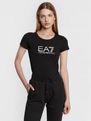 EA7 Emporio Armani T-Shirt 8NTT66 TJFKZ 0200 Czarny Slim Fit. Czarne t-shirty EA7 Emporio Armani, xs, bez wzorów, z bawełny, bez kołnierzyka, bez ramiączek. Za 169.99 zł.