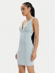 Guess Sukienka jeansowa Aida W4GK63 D4LT0 Błękitny Bodycon Fit. Niebieskie sukienki Guess, l, z aplikacjami, z bawełny, bez kołnierzyka, bez ramiączek, bodycon. Za 319.99 zł.