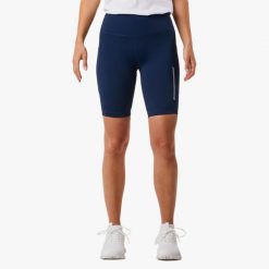 Krótkie legginsy treningowe damskie Swedemount Core Pocket Tights szybkoschnące. Niebieskie legginsy SWEDEMOUNT, bez wzorów, z tkaniny, sportowe, krótkie. W wyprzedaży za 95.00 zł.