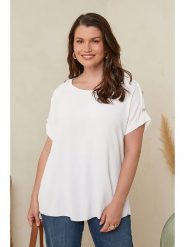 Curvy Lady Bluzka w kolorze białym rozmiar: 44/46. Białe bluzki Curvy Lady, bez wzorów, klasyczne, bez kołnierzyka, bez ramiączek. Za 74.99 zł.